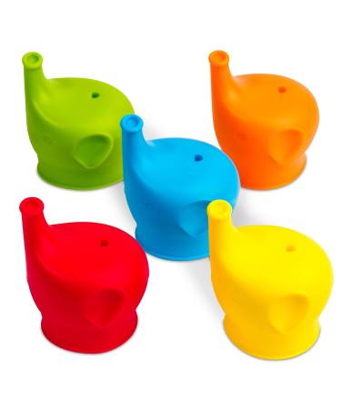 Silicone Sippy Cup Lids  Spill and Leak Proof with Soft Spout for Babies  Toddlers and Kids  for Narrow Cups Multicolor (for cups 2.17 to 2.96 in diameter)