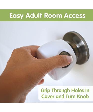 4-Pack Childproof Door Knob Covers - Easy to Install Child Safety Door Knob Cover with No Tools Needed - Reusable  White Baby Proof Door Knob Covers - Door Safety for Kids Made Easy by Wittle - Buy Online on SooperMarket.com