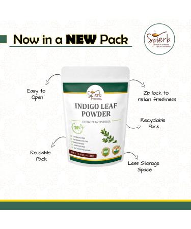 Spierb Indigo Leaf Powder 250gm - Natural Pure Indigo Powder for Hair - Indigo Henna Hair Dye black permanent hair colour/beard dye - Use with henna powder for jet black hair dye/dark brown hair dye 250 g (Pack of 1) - Buy Online on SooperMarket.com
