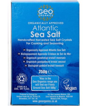 Geo Organics Sea Salt - ORGANIC Unrefined Pure Natural Salt - Naturally Handcrafted Sea Salt Crystals - Additive-Free Non-GMO Gluten-Free Vegan- 250 Grams Salt Box 250g (Pack of 1) - Buy Online on SooperMarket.com