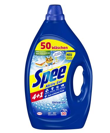 Spee active gel universal 4 + 1 detergent (50 wash loads) liquid detergent with 4 + 1 formula combines purity radiance freshness & sustainable 20 - 95 C 2.25 l (1 Pack)