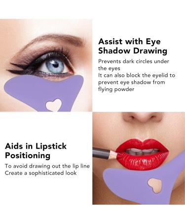 Eyeliner Aid Wing Tips Eyeliner Stencils Reusable Silicone Eye Makeup Tool with Cream Applicator for Eye Shadow Mascara Drawing(Purple) - Buy Online on SooperMarket.com