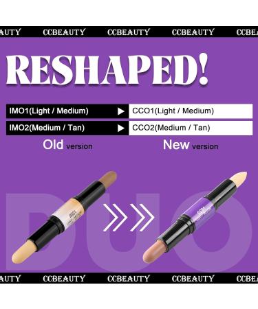 CCbeauty Cream Highlight and Contour Stick - Dual-Ended Contouring Highlighter Stick - Medium/Tan CC02 - 1 count - Buy Online on SooperMarket.com