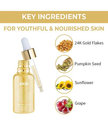 Buy Nykaa Naturals Skin Potion Facial Oil 24K Gold - Hydrating Fragrance-Free Collagen Booster for All Skin Types - 1.01 oz - Buy Online on SooperMarket.com