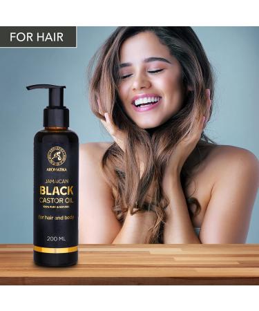 Jamaican Black Castor Oil 200ml - Natural Cold-Pressed Carrier Oil for Hair Eyelashes Eyebrows Beard & Nails - Ricinus Communis - Buy Online on SooperMarket.com