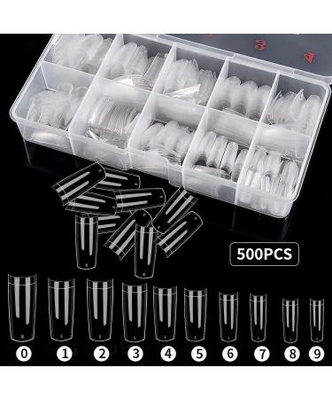 500pcs Natural French Acrylic Fake Nails Art Tips - Transparent False Nails with Box for Women & Girls - Buy Online on SooperMarket.com