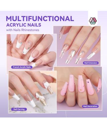 SAVILAND Acrylic Nail Kit: 4 Colors Acrylic Powder and Liquid Set with Acrylic Nail Brush/French Nails Tips/Nail Glue/Top Gel/Non-acid Ph Bond/Acrylic Nail Set for Beginners Acrylic Application 01-Acrylic Nail Kit - Buy Online on SooperMarket.com