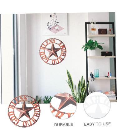 Cabilock Retro Wrought Iron Disc Ornament Rustic Decor for Home Wall Creative Hanging Decor Indoor Crafts - Buy Online on SooperMarket.com