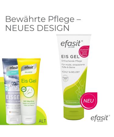 efasit Ice Gel 75 ml - Cooling Gel for Feet & Legs with Menthol & Grapefruit Extract | Refresh & Invigorate Your Skin - Buy Online on SooperMarket.com