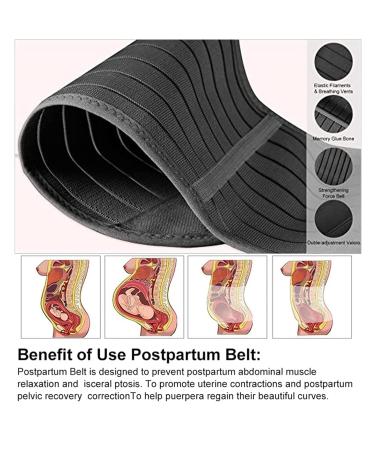 TiRain Postpartum Belly Wrap 3 in 1 - Postpartum Belly Binder & C Section Belt for Postnatal Recovery Support - Black, Size L - Buy Online on SooperMarket.com