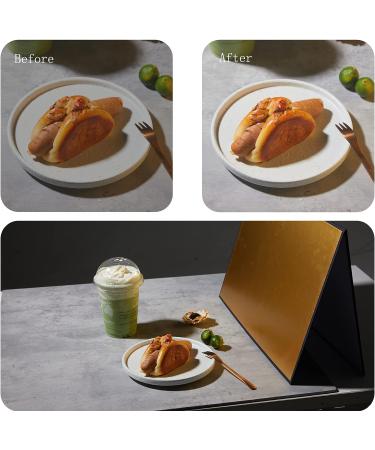 BEIYANG 4 in 1 Cardboard Light Reflector Set - 12x8 in White Black Silver Gold Matte Foil Absorb Thick Reflective Cardboard - Buy Online on SooperMarket.com