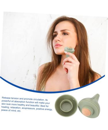 Housoutil Oil-Absorbing Ball Roller for Oily Skin - Nutragina Healthy Skin Tool - Smooth Skin Massaging Volcano Stone Bead - Facial Skincare Solution 7.5x5x5CM Green - Buy Online on SooperMarket.com