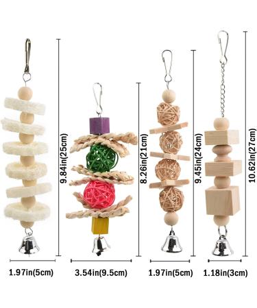 Onebarleycorn Budgie & Parrot Toy Set - 7 Wooden Bird Toys Swings & Canaries for Happy Pet Playtime - Buy Online on SooperMarket.com