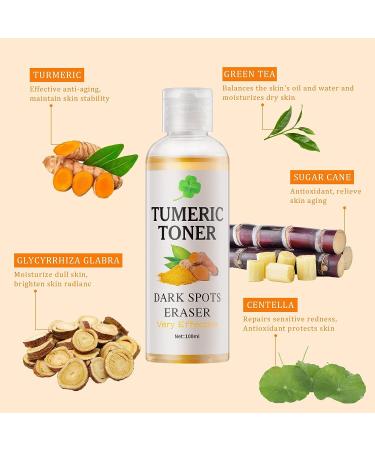 Turmeric Dark Spot Corrector Toner 4oz - Facial Toner for Acne Prone Skin - Hydrating Dark Spot Remover for Women - Hyperpigmentation Treatment for Dry Oily Skin - Buy Online on SooperMarket.com