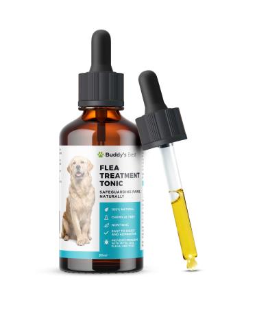 Flea Treatment Tonic - 100% Natural Safe for All Breeds & Ages Easy-to-Use 50ml Liquid Supplement for Comprehensive Flea and Tick Prevention