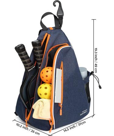 OUTPLORER Pickleball Bag - Reversible Crossbody Sling for Men and Women | Adjustable Backpack with Fence Hook | Neon Orange B Middle - Buy Online on SooperMarket.com
