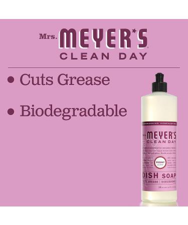 Mrs. Meyer's Peony Liquid Dish Soap 16 fl. oz - Pack of 3 | Biodegradable Formula - Buy Online on SooperMarket.com