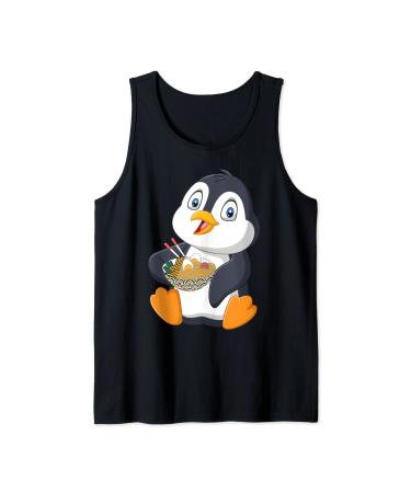 Penguin eating a Japanese Ramen noodle soup Tank Top