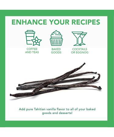 Slofoodgroup Gourmet Tahitian Vanilla Beans - Premium Grade A Pods from Papua New Guinea - 5 Count for Cooking, Baking, Ice Cream - Buy Online on SooperMarket.com