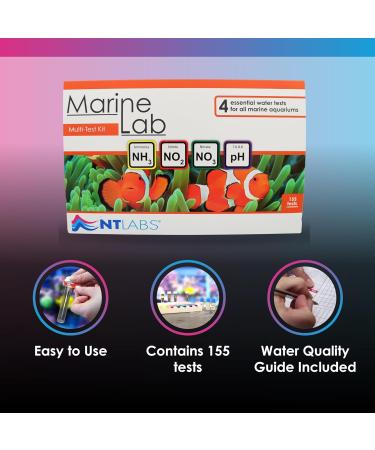 NT Labs Marine Lab Multi-Test Kit: Ammonia, Nitrite, Nitrate, pH | Up to 155 Tests | Accurate Marine Water Testing - Buy Online on SooperMarket.com
