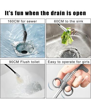 Buy 90cm Sewer Pipe Unblocker - Bathroom & Kitchen Hair Clog Cleaner Tool - Buy Online on SooperMarket.com