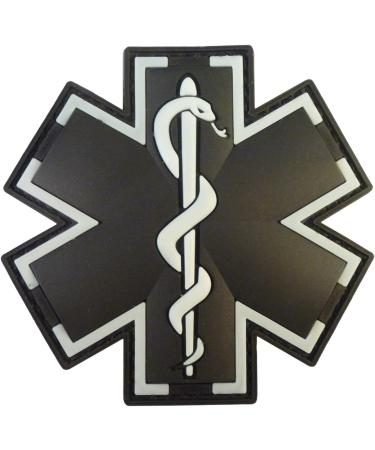 Glow Dark Black PVC EMS EMT Paramedic Morale Patch - Tactical Touch Fastener - Buy Online on SooperMarket.com