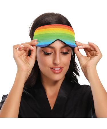 Haskirky Light Blocking Eye Mask - Breathable & Adjustable for Men and Women - Ideal for Travel, Yoga & Deep Sleep - Rainbow Design - Buy Online on SooperMarket.com