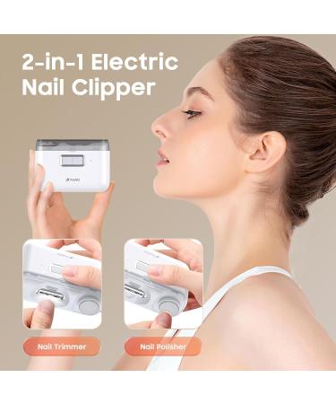Electric Nail Clipper Nail Trimmer Nail Polisher 2 in-1 Automatic Nail Clipper 2 Speed Fingernail Clippers Nail File with Light Women Manicure Set Nail Clippers for Baby Kids Seniors Weak Hands 0308nc02 - Buy Online on SooperMarket.com