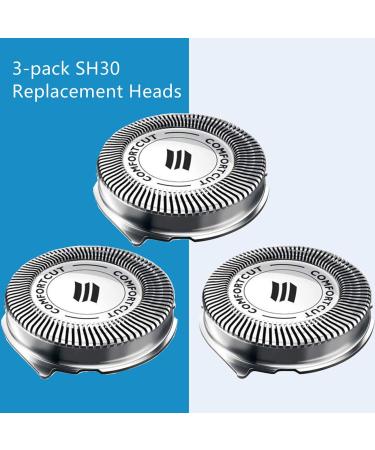 SH30 Replacement Heads for Philips Norelco Shavers - Compatible with Series 1000, 2000, 3000 & S738 - 3-Pack - Buy Online on SooperMarket.com