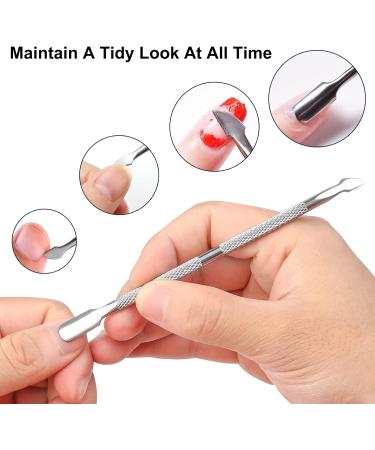 Fishing Fun Cuticle Pusher Set Stainless Steel Manicure Pedicure Tool | Double End for Gel Nail Polish Removal | Fingernails and Toenails Care - Buy Online on SooperMarket.com