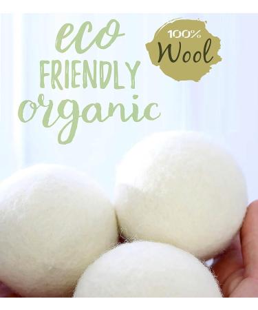 Premium XL Organic Wool Dryer Balls - 6 Pack | Eco-Friendly Unscented Non-Toxic Felt Laundry Balls | Anti-Static & Chemical-Free - 100% Natural New Zealand Wool - Buy Online on SooperMarket.com