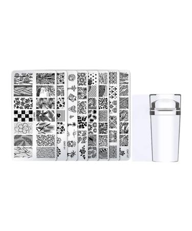 Hislaves 1 Nail Plate DIY Form Plate Pressing Steel Nail Stamping Set Implement for 1