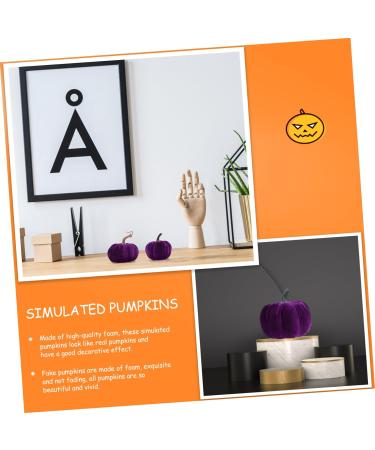 Didiseaon 5pcs Flannel Foam Pumpkin Autumn Decor Halloween Decor Velvet Pumpkins for Decorating Artificial Pumpkin Decoration Fall Decorations Home Decor Photo Prop Fake Pumpkin Set Purple Purple 14X12.5X12.5CM - Buy Online on SooperMarket.com