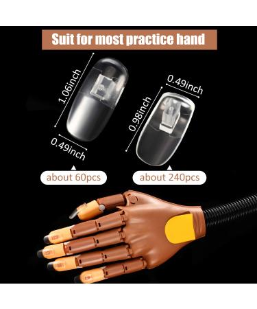 300-Piece Clear False Nail Tips Set for DIY Manicure Training | Removable Fake Nails Display for Practice and Training - Buy Online on SooperMarket.com