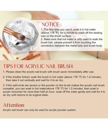 Saviland 6PCS Kolinsky Acrylic Nail Brush Set for Acrylic Powder Application - Sizes 4/6/8/10/12/14 - Buy Online on SooperMarket.com