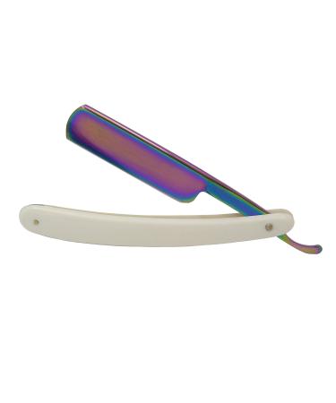 Razor 7/8" with multicolor anodized cast steel blade and plastic handle white