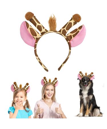 WLLHYF Animal Headband Cartoon Hair Hoop Animal Headwear Costume Hair Bands Cosplay Party Accessories Cute Headpiece Giraffe