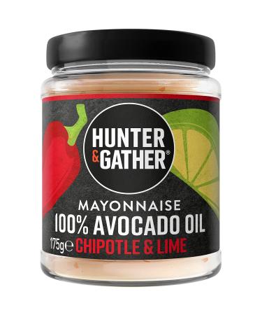 Hunter & Gather Chipotle & Lime Avocado Oil Mayonnaise 175g | Made with Pure Avocado Oil and British Free Range Egg Yolk | Paleo Keto Sugar and Gluten Free Avocado Mayonnaise | Smoky and Fiery 175 g (Pack of 1)
