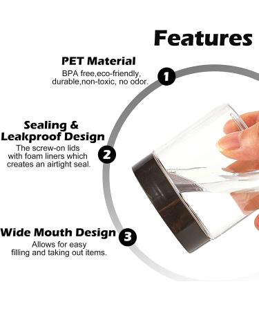 24 Pack 4 oz Clear Plastic Containers with Lids and Labels for Beauty Products - Body Butter Jars, Body Scrubs, Face Creams, Lotions - Buy Online on SooperMarket.com