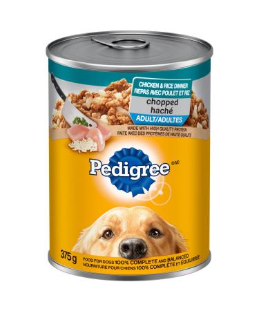 Pedigree Chopped Adult Wet Dog Food Chicken & Rice Dinner 375g (12 Pack) Chicken & Rice 375 g (Pack of 12)