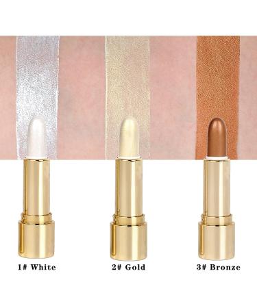 Waterproof Face Glitter Highlighter Stick - Long-Lasting Bronzer Shimmer - White - Buy Online on SooperMarket.com