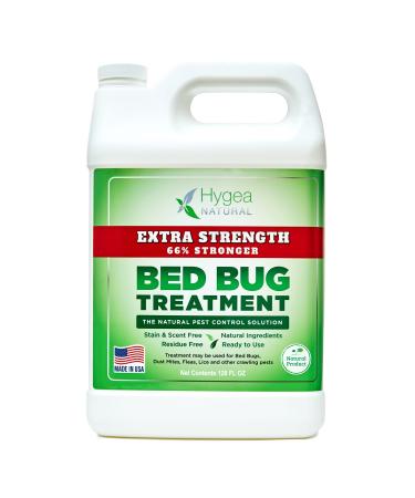 Bed Bug Spray Extra Strength by Hygea Natural 128OZ (Gallon Refill) Treat Bed Bugs, dust Mites, lice, Fleas - Stain & Scent Free Treatment  Natural Formula - Child & Pet Safe
