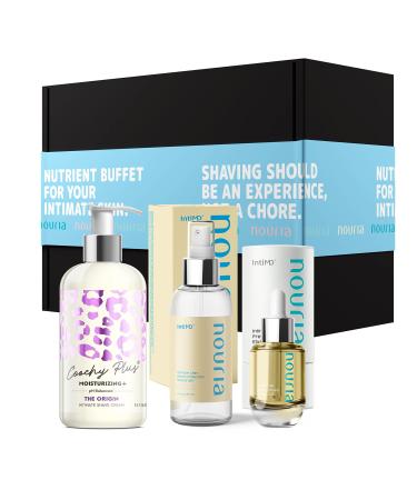 Coochy Plus HydroLock MOISTURIZING+ 3-Steps Kit Intimate Shave Gift Set: NOURIA Pre-Shave Elixir Oil + Coochy Plus Shave Cream The Origin + NOURIA After Shave Protection Mist Fragrance Free