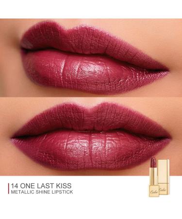 Oulac Metallic Gloss Lipstick - Long-Lasting Vegan Waterproof - One Last Kiss (Vampire Red) - 4.3g - Buy Online on SooperMarket.com