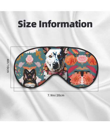 SSIMOO Cattle Dog Floral Print Double-Sided Eye Mask | Soft Light Blocking Sleep Mask for Enhanced Sleep Quality - International Shipping Available - Buy Online on SooperMarket.com