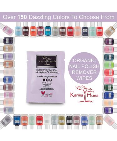 Karma Organic Natural Nail Polish Remover Wipes - 100% Soy Based, Non-Toxic, Vegan, Cruelty-Free - Pack of 10 - Buy Online on SooperMarket.com
