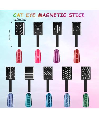 15-Piece Nail Magnet Tool Set for DIY Gel Polish Nail Art | Double-Ended Magnetic Pen, Plate, Stick | Magnet Wand Board for Professional Results - Buy Online on SooperMarket.com