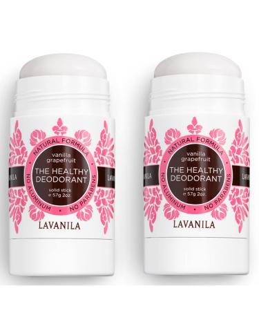 Lavanila Natural Aluminum Free Deodorant 2-Pack Vanilla Grapefruit - The Healthy Deodorant for Men and Women Solid Stick (2 Ounce Each) Vegan Vanilla Grapefruit 2 Ounce (Pack of 2) - Buy Online on SooperMarket.com
