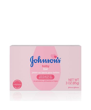 Johnson's Baby Soap Bar Gentle for Baby Bath and Skin Care, Hypoallergenic, 3 Ounce