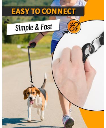 Looxmeer Robust Dog Leash Training Line - 3m Black Tow Lines for Dogs with Storage Bag Hand Loop & D-Carabiner | International Shipping - Buy Online on SooperMarket.com